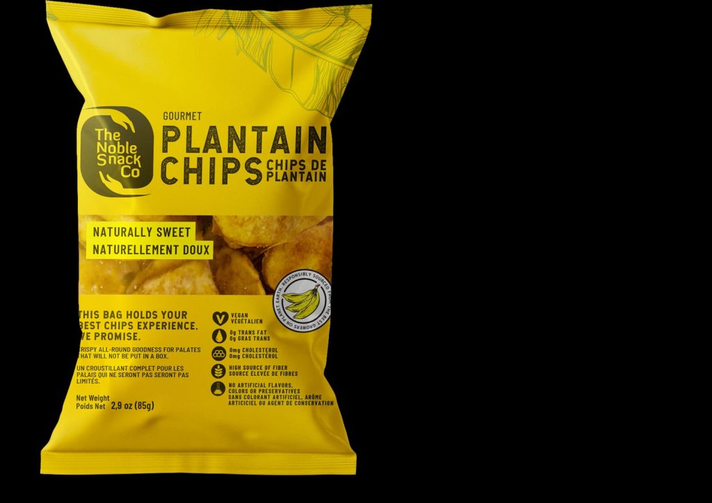 Noble Plantain Chips crunchy sweet savory snack bag Kings Table Produce Calgary